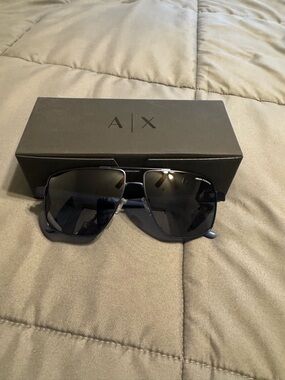 A/X Armani Exchange Men’s Black Metal Aviator Sunglasses